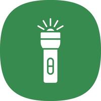 Flashlight Glyph Curve Icon Design vector