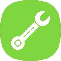 Spanner Glyph Curve Icon Design vector