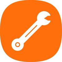 Spanner Glyph Curve Icon Design vector