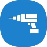 Drilling Machine Glyph Curve Icon Design vector