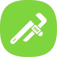 Pipe Wrench Glyph Curve Icon Design vector