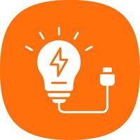 Lightbulb Glyph Curve Icon Design vector