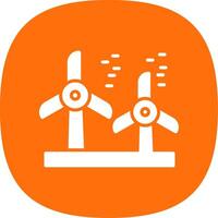 Wind Turbine Glyph Curve Icon Design vector