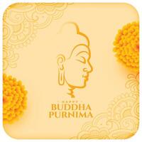 hermosa Buda purnima o vesak día festivo antecedentes vector