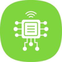 Computer Chip Glyph Curve Icon Design vector