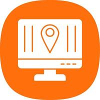 Location Glyph Curve Icon Design vector