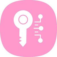 Digital Key Glyph Curve Icon Design vector
