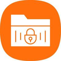 Secure Folder Glyph Curve Icon Design vector