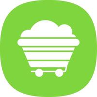 Coal Glyph Curve Icon Design vector