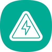 Electrical Danger Sign Glyph Curve Icon Design vector