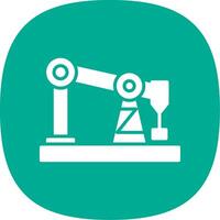 Drilling Rig Glyph Curve Icon Design vector