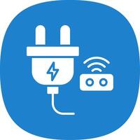 Smart Plug Glyph Curve Icon Design vector