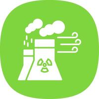 Nuclear Power Glyph Curve Icon Design vector