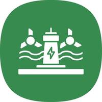 Tidal Power Glyph Curve Icon Design vector