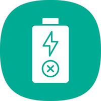 Empty Battery Glyph Curve Icon Design vector