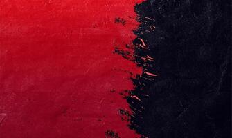 Dynamic Red and Black Brush Stroke Banner Background, Ideal for Canva Designs. photo