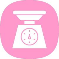 Weighing Machine Glyph Curve Icon Design vector