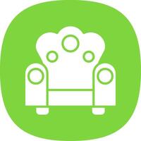 Throne Glyph Curve Icon Design vector