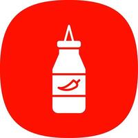Ketchup Glyph Curve Icon Design vector
