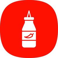 Ketchup Glyph Curve Icon Design vector