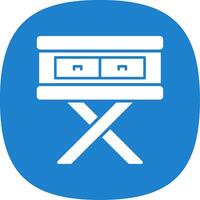 Side Table Glyph Curve Icon Design vector