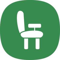 Desk Chair Glyph Curve Icon Design vector