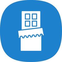 Chocolate Bar Glyph Curve Icon Design vector
