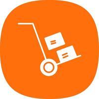 Hand Truck Glyph Curve Icon Design vector