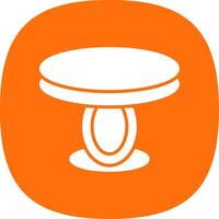 Dining Table Glyph Curve Icon Design vector