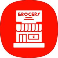 Grocery Store Glyph Curve Icon Design vector