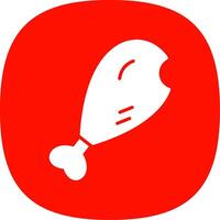 Chicken Leg Glyph Curve Icon Design vector