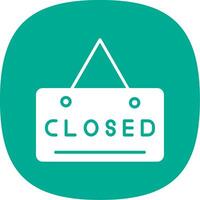 Closed Sign Glyph Curve Icon Design vector