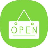 Open Sign Glyph Curve Icon Design vector