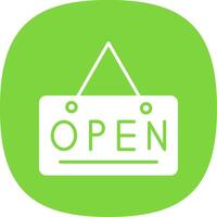 Open Sign Glyph Curve Icon Design vector