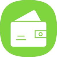 Wallet Glyph Curve Icon Design vector