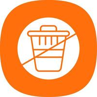 Zero Waste Glyph Curve Icon Design vector