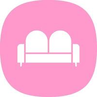 Sofa Bed Glyph Curve Icon Design vector