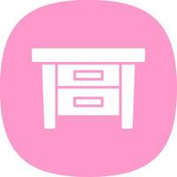 Side Table Glyph Curve Icon Design vector