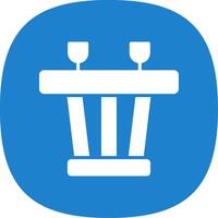 Dining Table Glyph Curve Icon Design vector