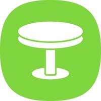 Round Table Glyph Curve Icon Design vector