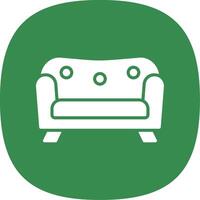 Sofa Glyph Curve Icon Design vector