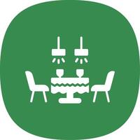 Dining Table Glyph Curve Icon Design vector