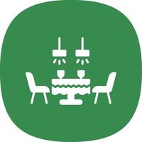 Dining Table Glyph Curve Icon Design vector