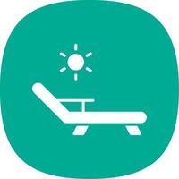 Deck Chair Glyph Curve Icon Design vector