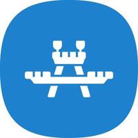 Picnic Table Glyph Curve Icon Design vector