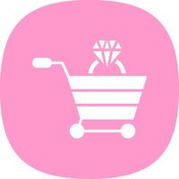 Shopping Cart Glyph Curve Icon Design vector