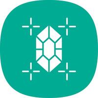 Gem Glyph Curve Icon Design vector