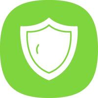 Security Shield Glyph Curve Icon Design vector