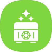 Treasure Chest Glyph Curve Icon Design vector
