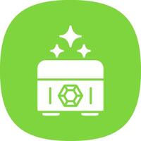 Treasure Chest Glyph Curve Icon Design vector